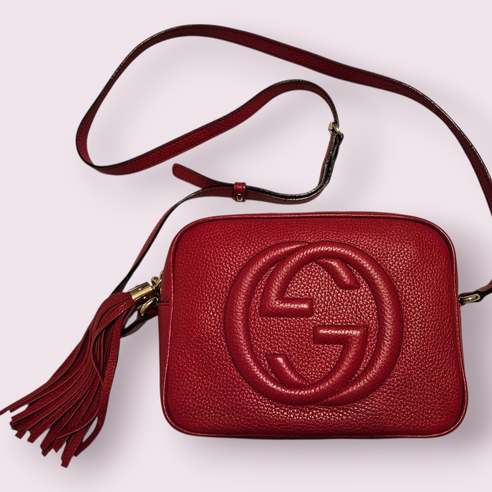 Gucci Crimson Leather Crossbody Bag